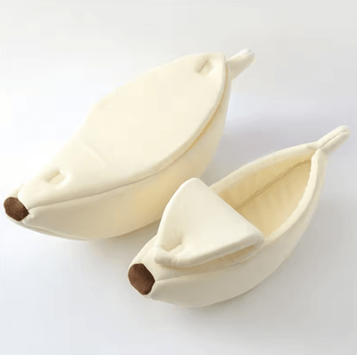Inspire Picks Banana Shaped Cat Bed House For Cozy Comfort & Playful Style beige 1pc m 55x20x15cm