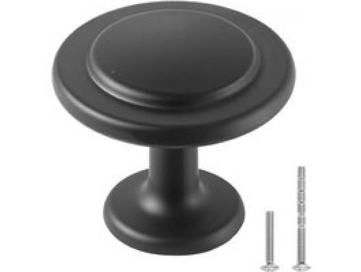 VEVOR Möbelknöpfe, 30er-Pack, 31 mm, Schrankknöpfe aus schwarzer Zinklegierung, massive Küchenknöpfe, Schubladenknöpfe, Knauf mit Schrauben für Badezimmer, Schränke, Schubladen, Küche
