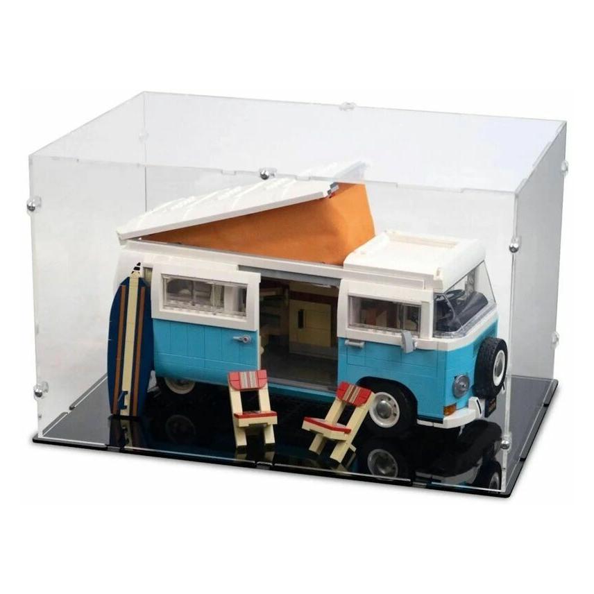 iDisplayit Acryl-Display L für LEGO 10279 Volkswagen T2 Camper (Mit schwarzem Boden) (120087)