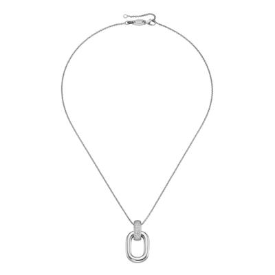 Kette mit Anhänger "Anhänger mit weißen Zirkonia, Silber 925", silber, GIORGIO MARTELLO MILANO, Halsketten, Damen, 45cm, Silber 925 (Sterlingsilber)