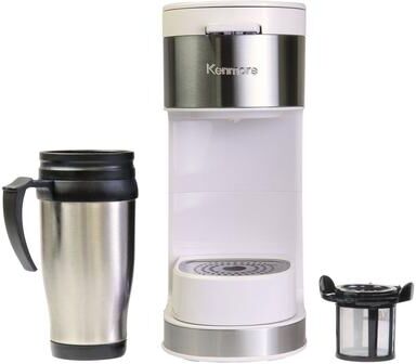 Kenmore Single Serve Coffee Maker, Stainless Steel White