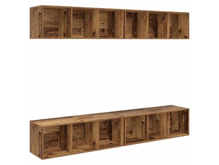 GKHPYURE Set TV-Möbel zur Wandmontage, 4 Stück, Holz, 37 x 37 x 107 cm Mehrschichtiges Holz, funktionale Regale, platzsparendes Design, Wandmontage, für Wohnzimmer