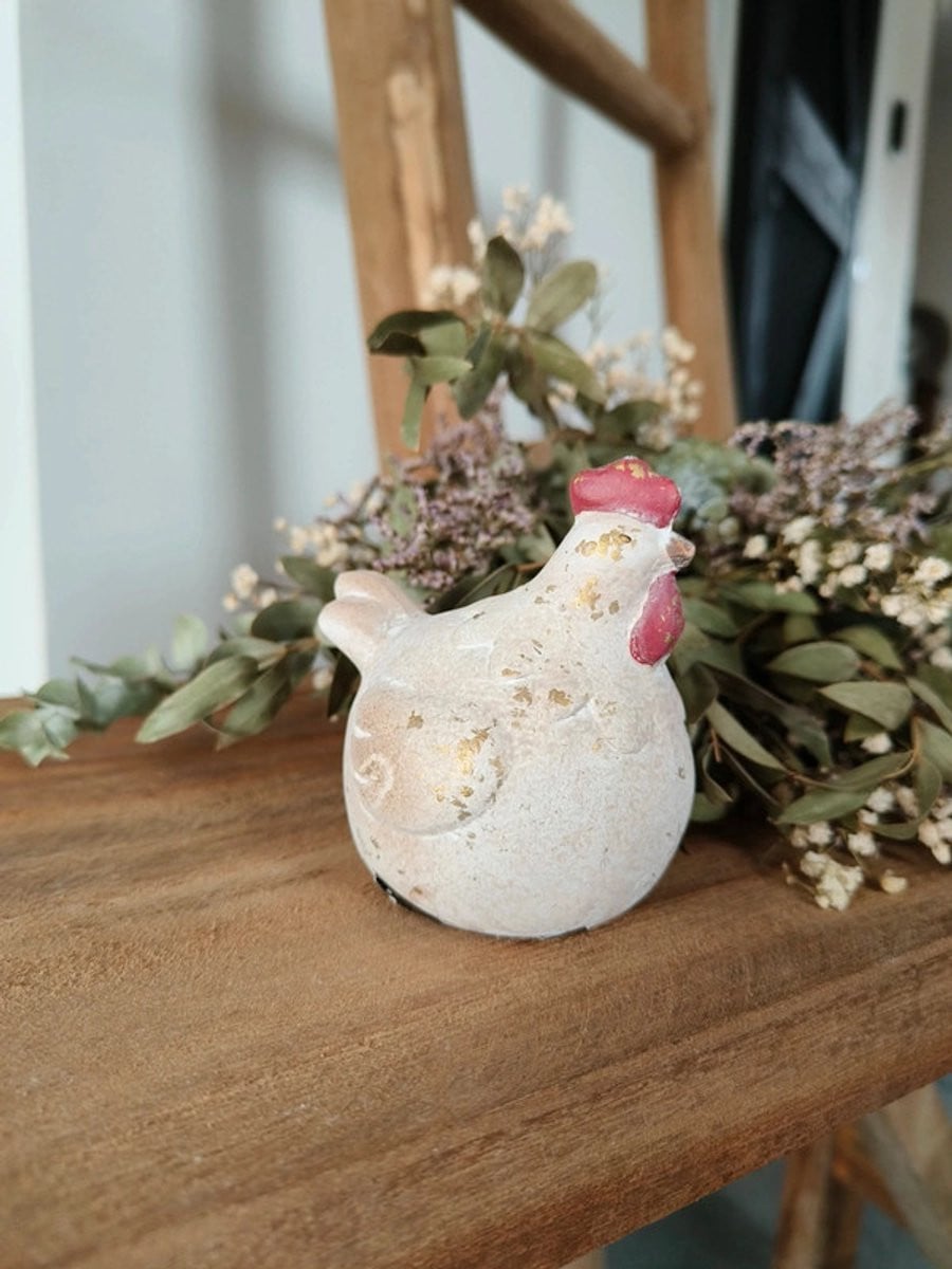 Countryfield Witte Kip Tabletop Decoratie voor Volwassenen