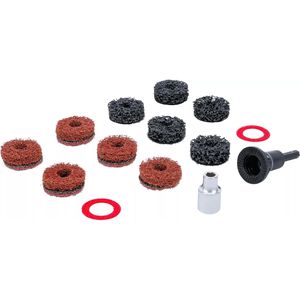 BGS-technic Radnabenschleifer 9736 Rundschaft 6,3mm, 14-teilig, Ø 40 / 16,5 mm, aus Silizium-Karbid, für Stehbolzen