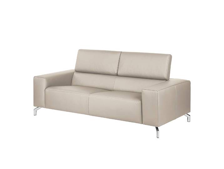 Sofa 2,5-Sitzer Echtleder Grau/Taupe Echtleder 197 x 75 x 106cm Modern