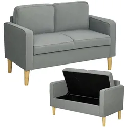 HOMCOM - 2 Sitzer Sofa - 117L x 63B x 79H cm - grau