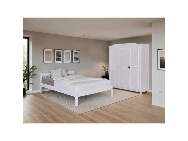 Mid.you Einzelzimmer, Weiß, Holz, Kiefer, massiv, 5 Fächer, Schlafzimmer, Schlafzimmer Komplett