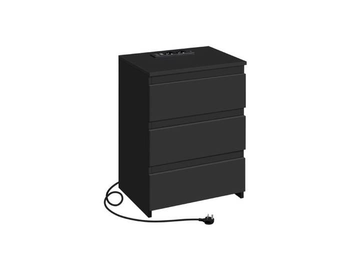 Table de Chevet Table de Nuit 45.5x35.5x60.5 cm avec Multiprise Noir Noir CHEVET