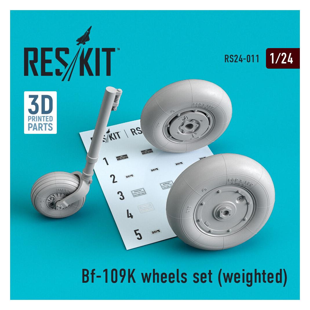 ResKit Bf-109K wheels set (weighted) (RS24-0011)