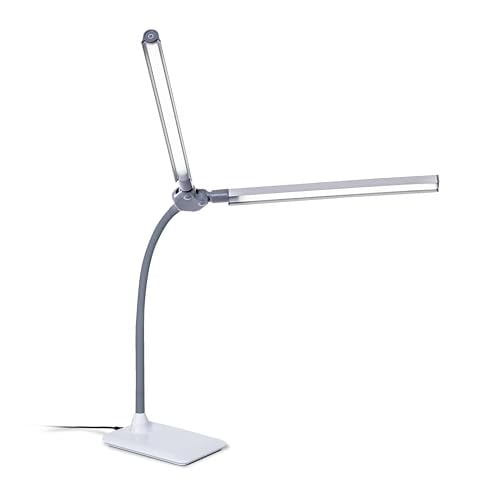 Daylight DuoPro LED-bureaulamp met dubbele kop, dimbaar, wit