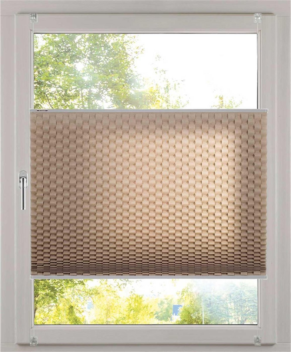 Plissé Gordijn met uniek 3D-effect in Taupe - 40 x 130 cm