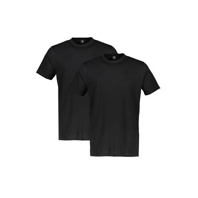 T-Shirt LERROS "Doppelpack T-Shirt Rundhals in Premium Baumwollqualität", Herren, Gr. M, schwarz, 100% Baumwolle, Rundhals, Shirts T-Shirt, Weiche Baumwolle, Rundhalsausschnitt, kurze Ärmel, hautfreundlich