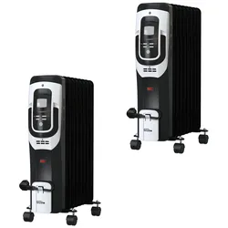Güde 2x Elektro-Heizung OR 2000-9 DT Ölradiator - 2000 W Heizleistung - 9 Rippen