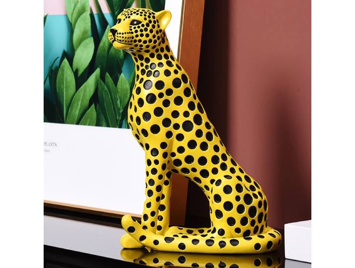 Figurine de luxe léopard décorative pour salon, meubles TV, armoire à vin, bureau, art animalier, statuette décorative, artisanat