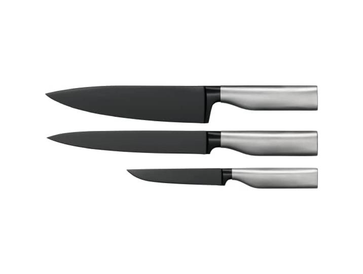 WMF Ultimate Black Messerset 3teilig, Made in Germany, Küchenmesser, Diamond Cut, sicherer Fingerschutz, ergonomischer Griff