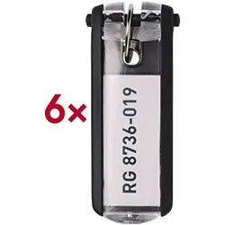 Durable 6er-Pack Schlüsselanhänger »Key Clip« schwarz