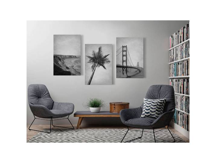 Wandbild California Collection Leinen Grau 60 x 30cm