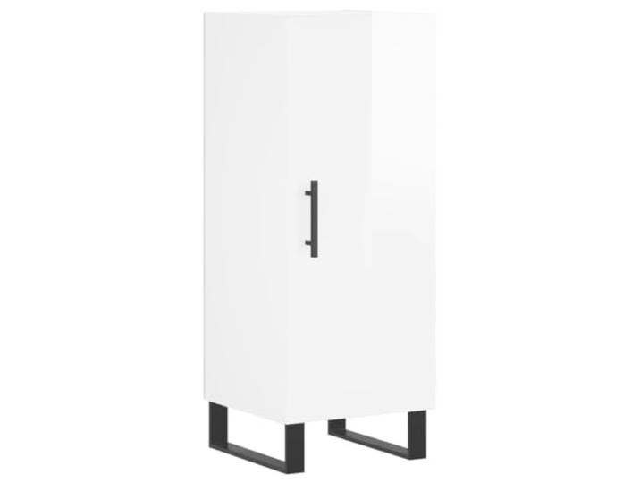 KGFHERENB Sideboard Hochglanz Weiß 34,5x34x90cm Beistellschrank Kompakter Beistellschrank mit 3 Fächern und stabilen Metallbeinen für Flur, Wohnzimmer und Schlafzimmer.