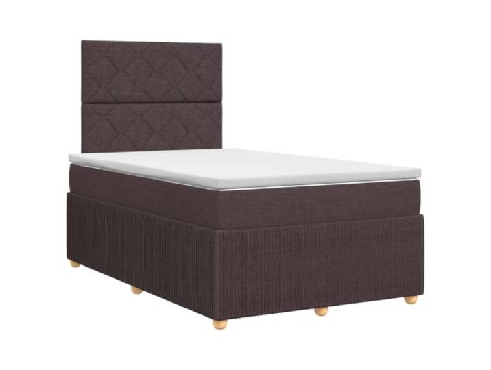 RJPLMFV Boxspringbett, Dunkelbraun, 120 x 190 cm, Polyestergewebe Mit Matratze, Taschenfedern, verstellbarem Kopf, abnehmbarer Bezug