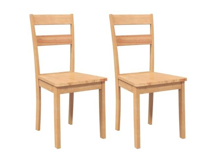 POUFGDR Essstühle, 2 Stück, Massivholz, Natur Hevea Massives Gummibaumholz, bequeme Rückenlehne, ergonomische Sitzfläche, für Esszimmer und Wohnzimmer