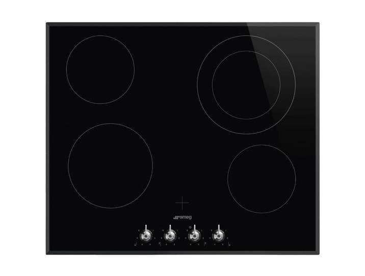 Smeg Glaskeramikkochfeld Classici, Schwarz, Glas, 60x50x51 cm, Made in Italy, Küchen, Küchenelektrogeräte, Kochfelder, Glaskeramik-Kochfelder