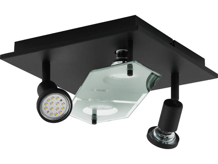 Led Deckenleuchte 4Xgu10 4X3W Schwarz/Schwarz- Transparent Eglo Cabo 2