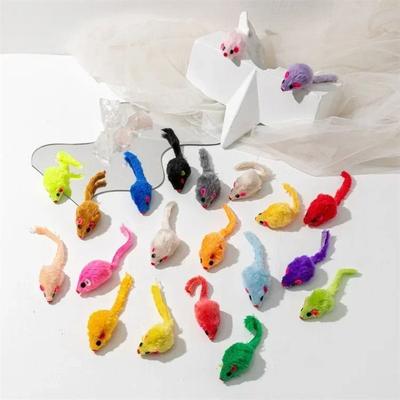 Uplifted Finds Interactive Faux Fur Rattle Mouse Cat Toys Prefilled With Premium Catnip For Indoor Catch Games colourful 12 Pcs