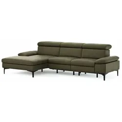 CASEDO Ecksofa Palma Leder Grün Olive