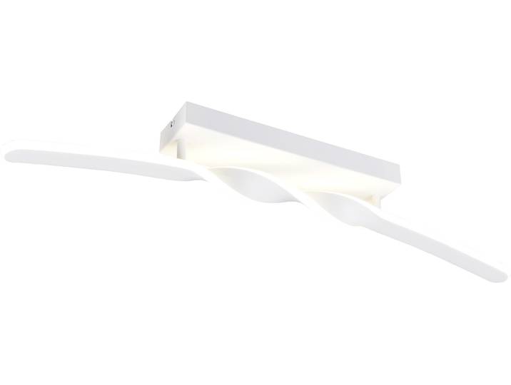 Plafonnier LED\, blanc\, forme ondulée\, montage mural\, L 79 cm