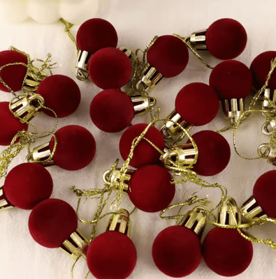 Inspire Picks Mini Flocked Christmas Ball Ornament Set (24PCS) blue 3cm 2cm Or 3cm