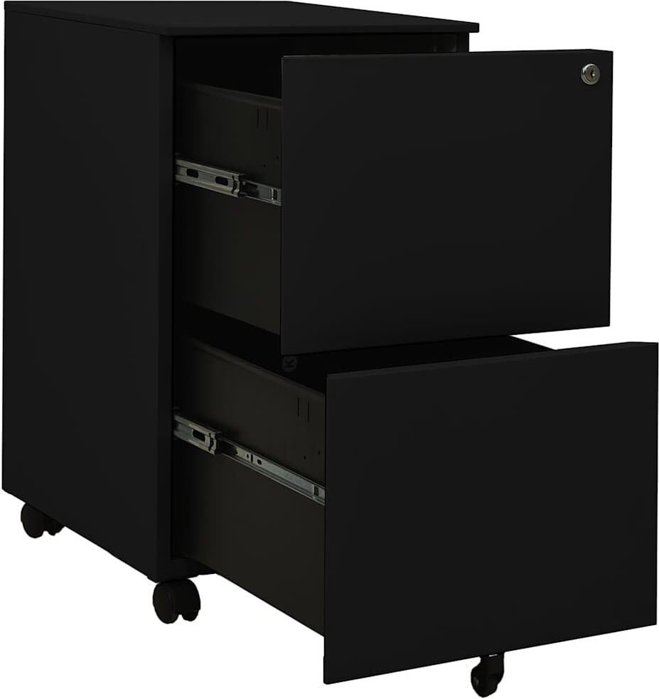 vidaXL Classeur mobile Noir 39x45x67 cm Acier