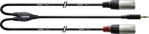 Cordial CFY 1,5 WMM-LONG Audio Adapterkabel [1x Klinkenstecker 3.5mm - 2x XLR-Stecker] 1.50m Schwarz
