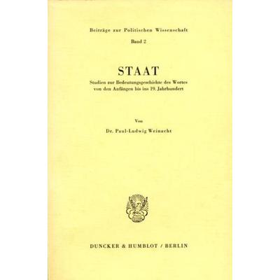 Staat., Taschenbuch von Paul-Ludwig Weinacht, Duncker & Humblot, 978-3-428-02254-0