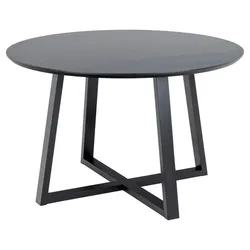 Actona Esstisch Malika Ø 120 cm Holz Schwarz