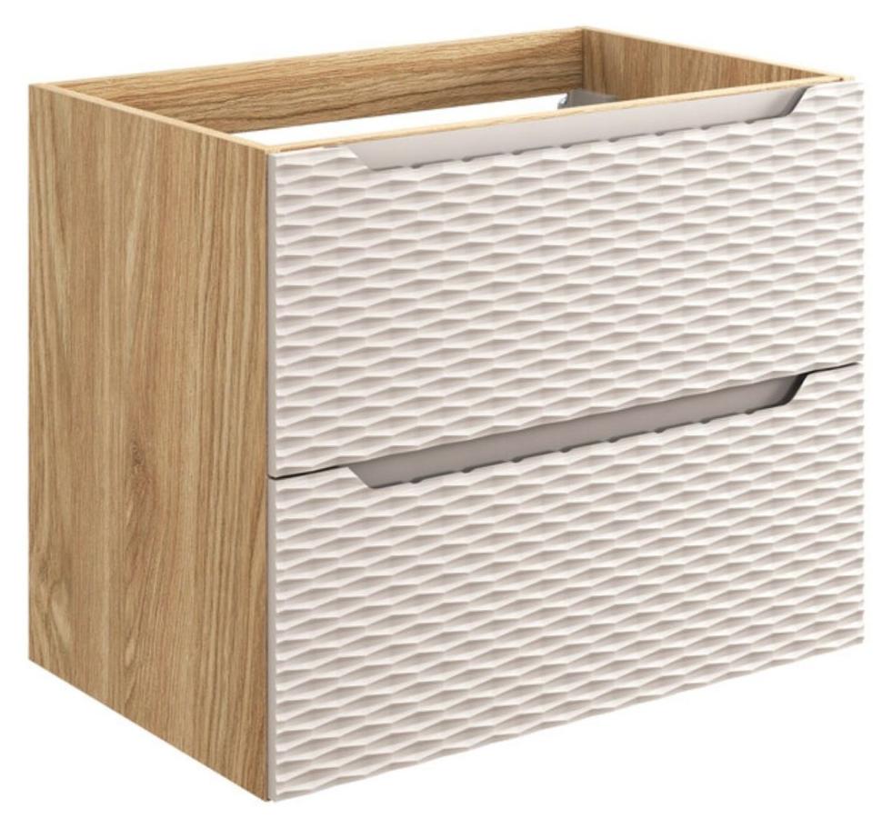 Möbelunterschrank YOKA - Beige und helles Eichenholz 70 cm