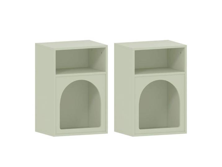 Lot de 2 chevets design tendance troglodyte TROGA vert
