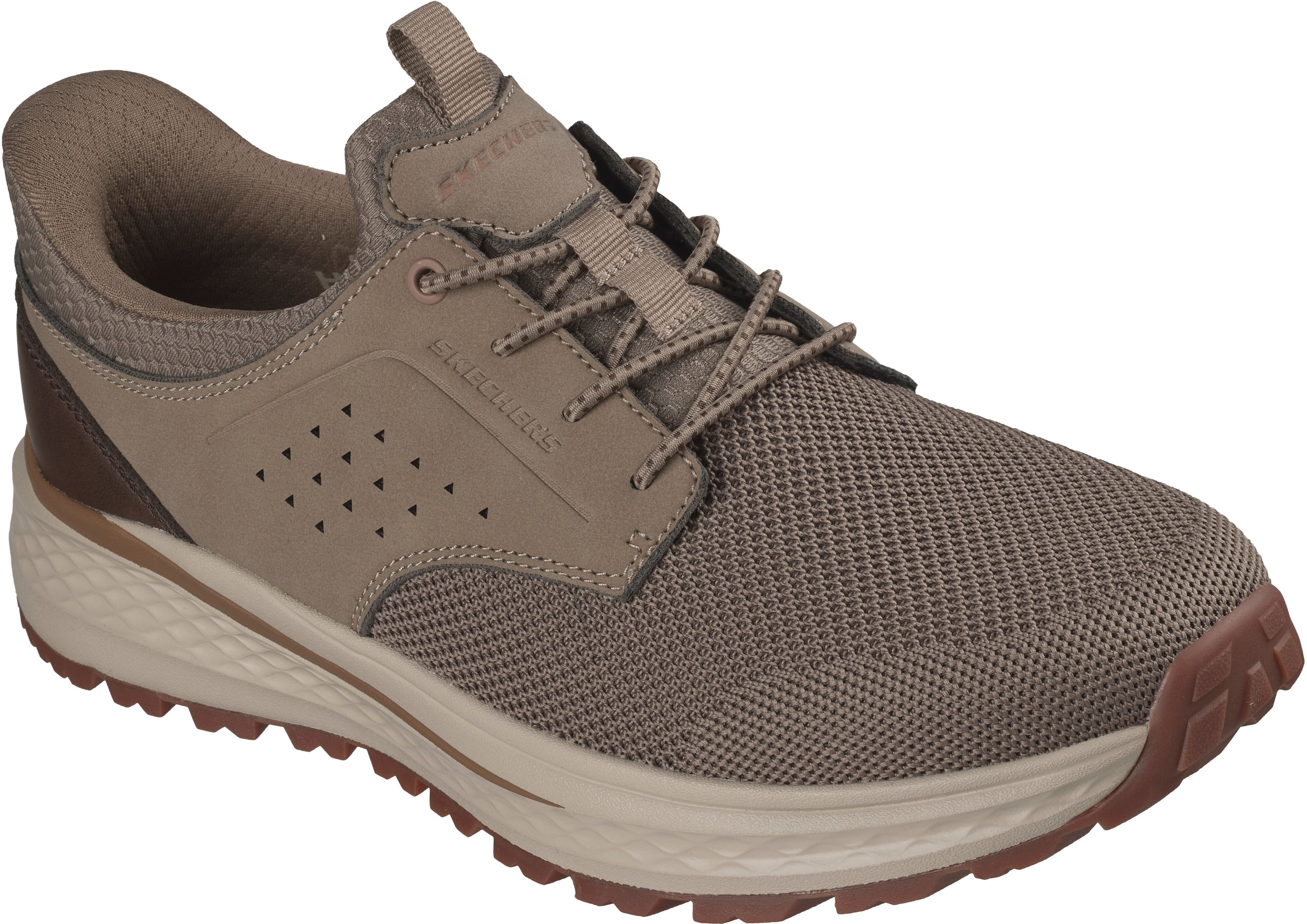 Slip-On Sneaker SKECHERS "SLADE ULTRA-COLORADO", Herren, Gr. 43, Textil, taupe, Lederimitat, Textil, Schuhe Slip-On Sneaker, Schlupfschuh, Freizeitsneaker mit Gummizug und Slip ins-Funktion