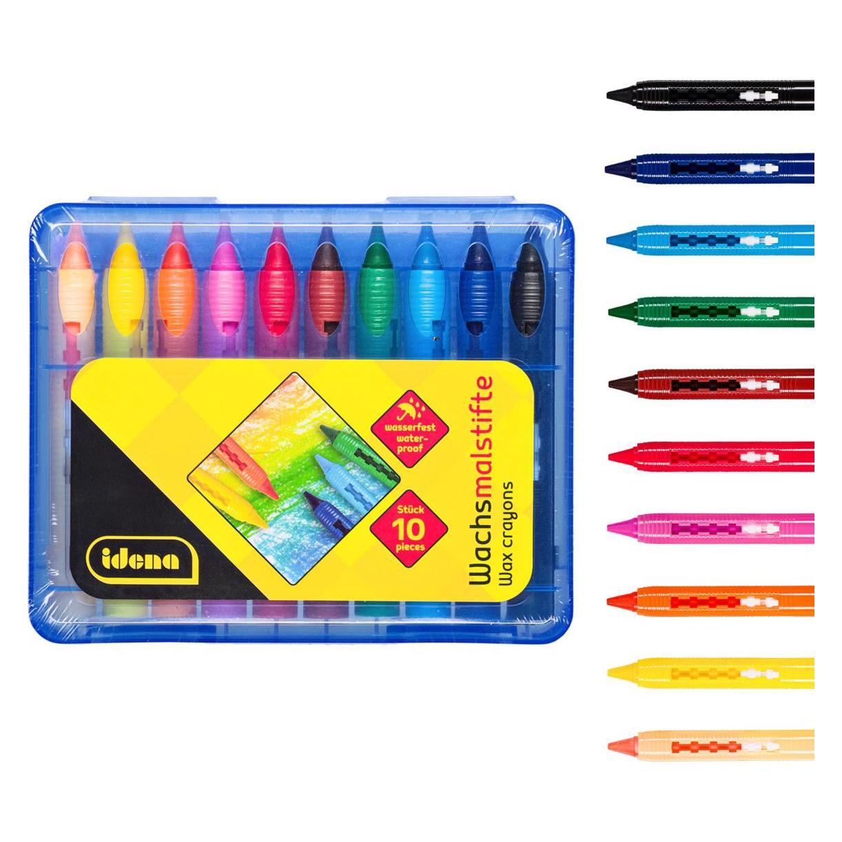 Idena Wachsmaler 10 Stück Kunststoffbox (10x) (57325992)