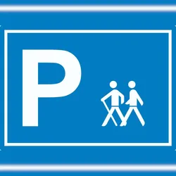 HB-Druck Wanderer Parkplatz Aufkleber waagerecht A3 (297x420mm)