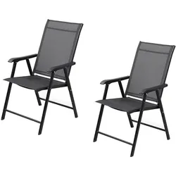 HTI-Living Gartenstühle 2 Stück Grau