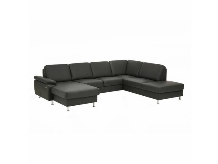 Couchliebe Prato Wohnlandschaft - Echtleder Torro anthrazit - ohne Funktion - ohne Zusatzausstattung - Nein ohne Funktion Modern, Zeitlos