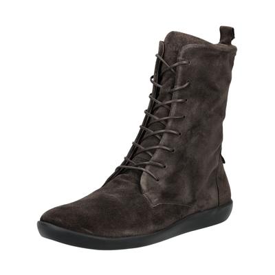 Schnürstiefelette THINK "Think Stiefelette Veloursleder", Damen, Gr. 38,5, braun (mocca), Veloursleder, Schuhe Schnürstiefelette