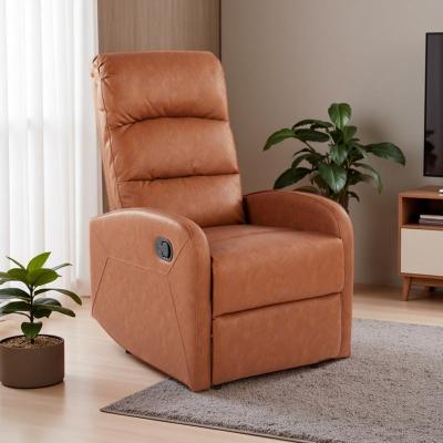 VIVIADORE Contemporary Faux Leather Recliner Chair, Tufted Living Room Armchair with Foam Padding, Manual Reclining Backrest