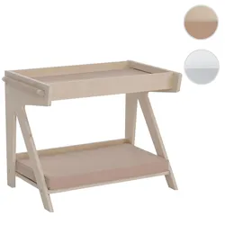 Tierbett HWC-Q63, für Haustiere Tierhaus Katzen-/Hundebett Haustierliege, Holz FSC® 80x104x60cm ~ natur, Kissen beige