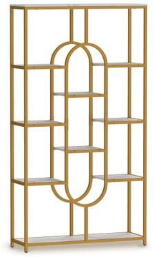 Costway 5-Tier Tall Etagere Bookcase with Open Storage Shelves-White