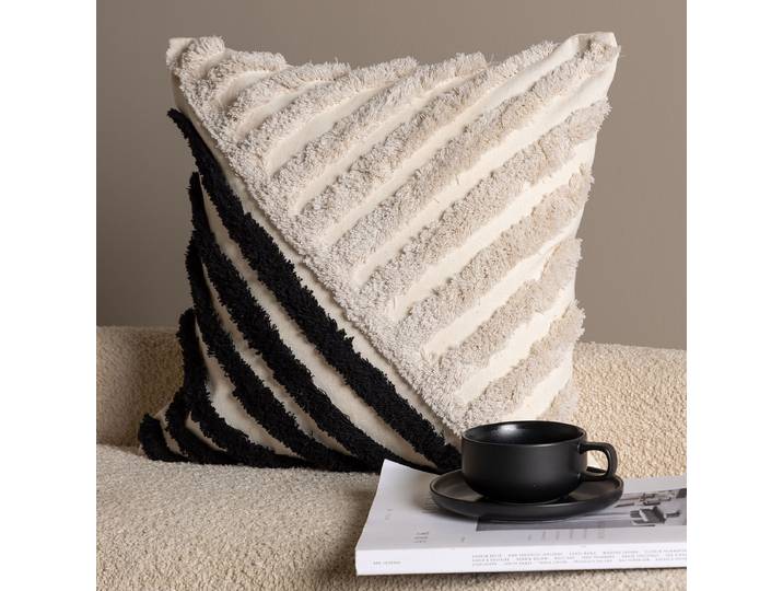 Housse de coussin Zara Blanc 45 x 0 x 45cm Polyester