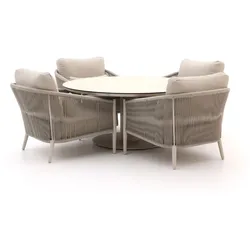 Bellagio Mineo/La Fonte ø150cm Low Dining Gartenmöbel-Set 5-teilig