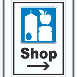 HB-Druck Shop Aufkleber mit Pfeil rechts A9 (37x52mm)