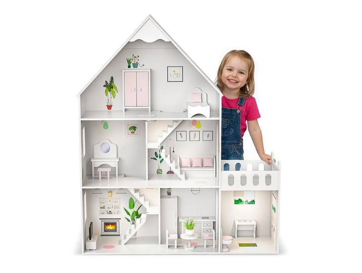 Green Series Puppenhaus Puppenhaus Holz Groß – LED Traumvilla – Kinderzimmer Deko – Zubehörset
