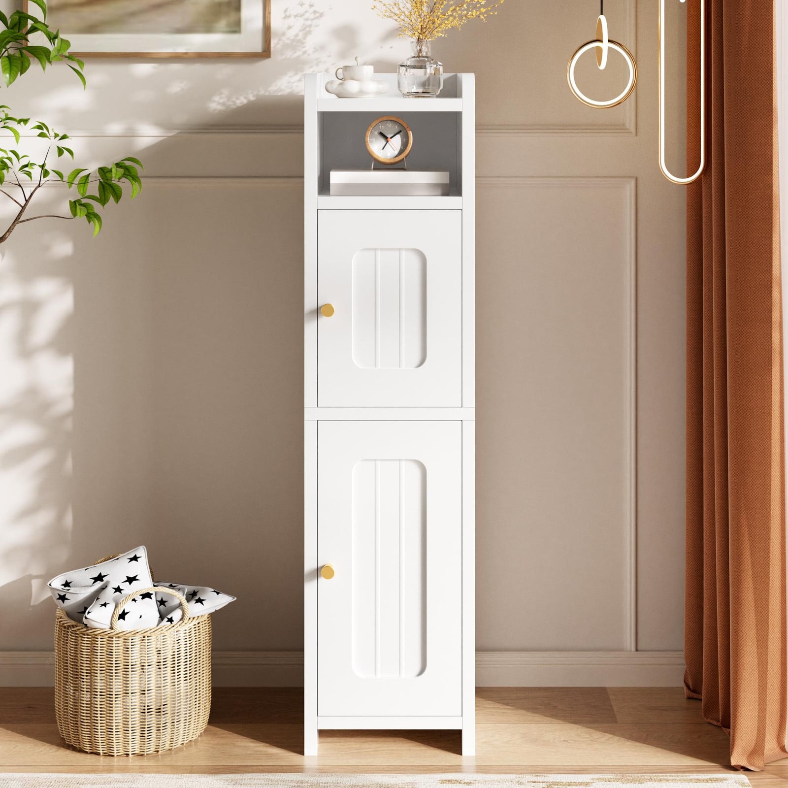 Moderne multifunctionele kast met verstelbare legplanken en metalen handgrepen, Breedte: 80 cm